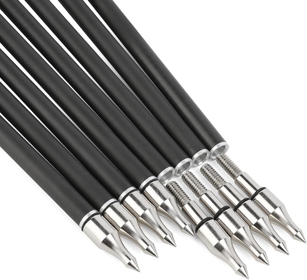 12PCS 30 Inch 500 Spine Carbon Hunting & Target Practice Arrows - 4” Natural Feather for Compound & Recurve Bows