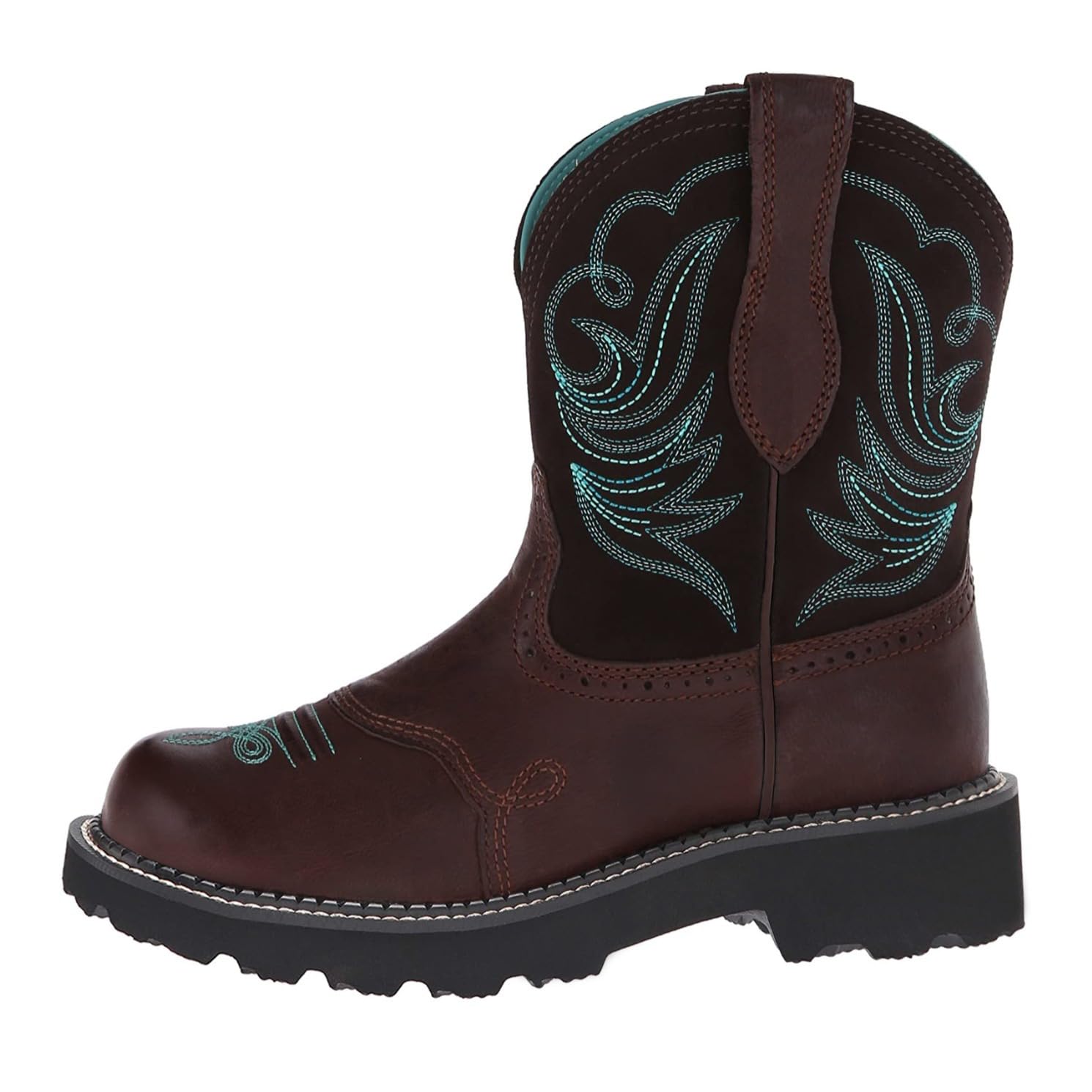 Embroidered Cowboy Boots for Women Flat Mid Calf Western Cowgirl Boots with Round Toe Retro Stylish and Comfortable