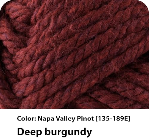 Miniatura 2 de Lion Brand Yarn 135-189-3 Ovillo de lana borgoña opaco (Napa Valley Pinot), paquete de 3 unidades