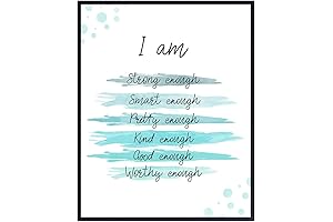 Inspirational Office Decor: Light Blue Positive Quotes Wall Art for Motivation and Encouragement