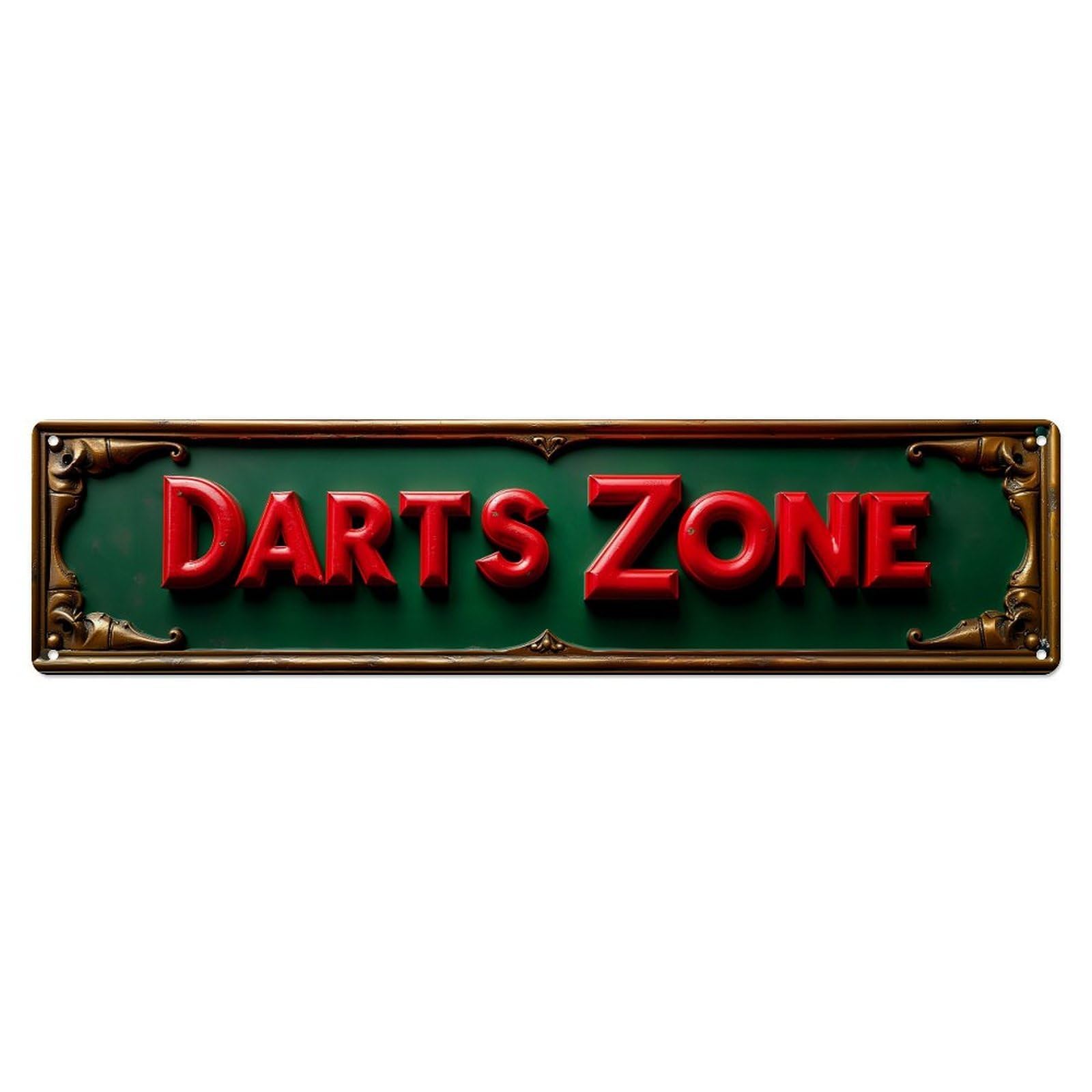 Darts Zone Sign Pattern Metal Tin Sign Plaque