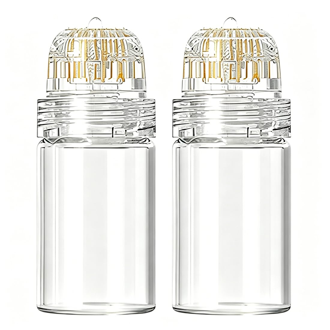GXGM 2 Pezzi microneedling viso a pressione, 2,5 mm, 20 punte, per viso, capelli, barba, rughe, aghi professionali per microneedling dermico, può contenere liquidi