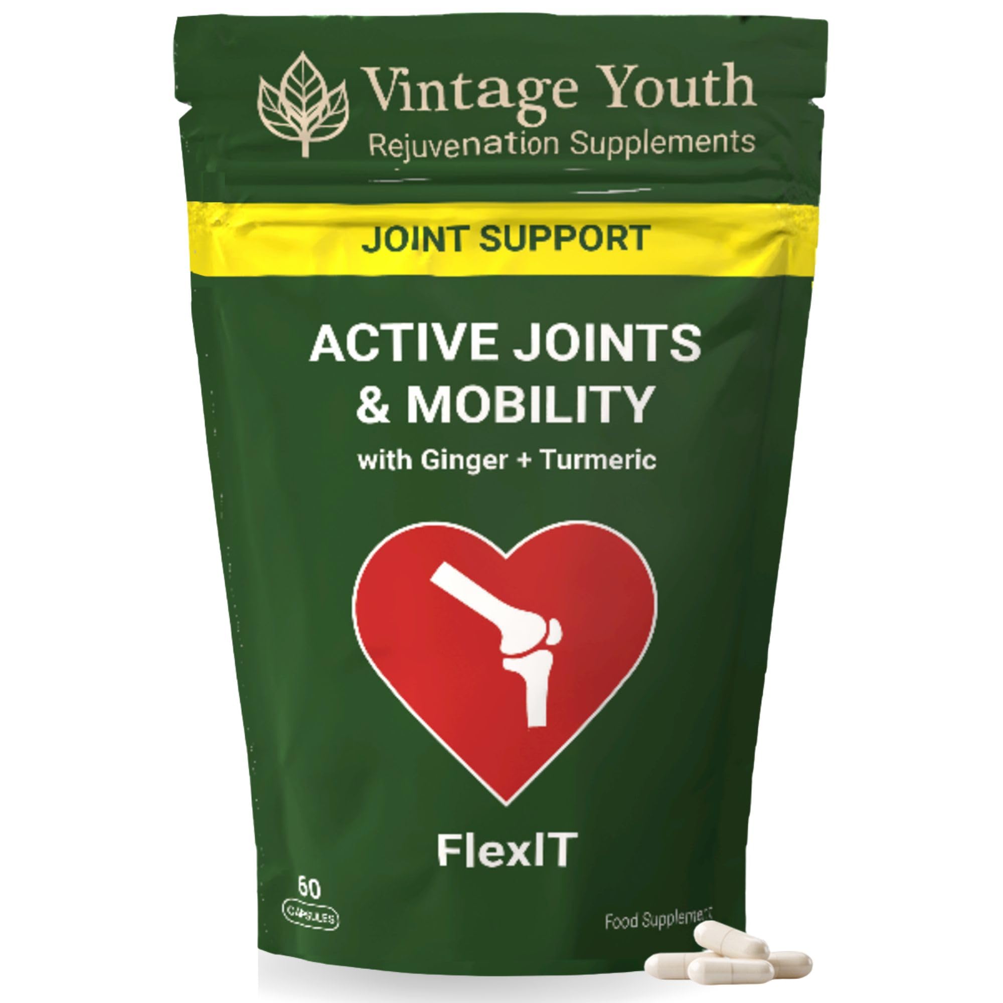 Joint Pain Relief & Mobility Supplement | Glucosamine, Chondroitin, MSM & Turmeric to Ease Stiffness, Support Joint Comfort & Flexibility | High-Strength Capsules for Men & Women | UK Made, Non-GMO