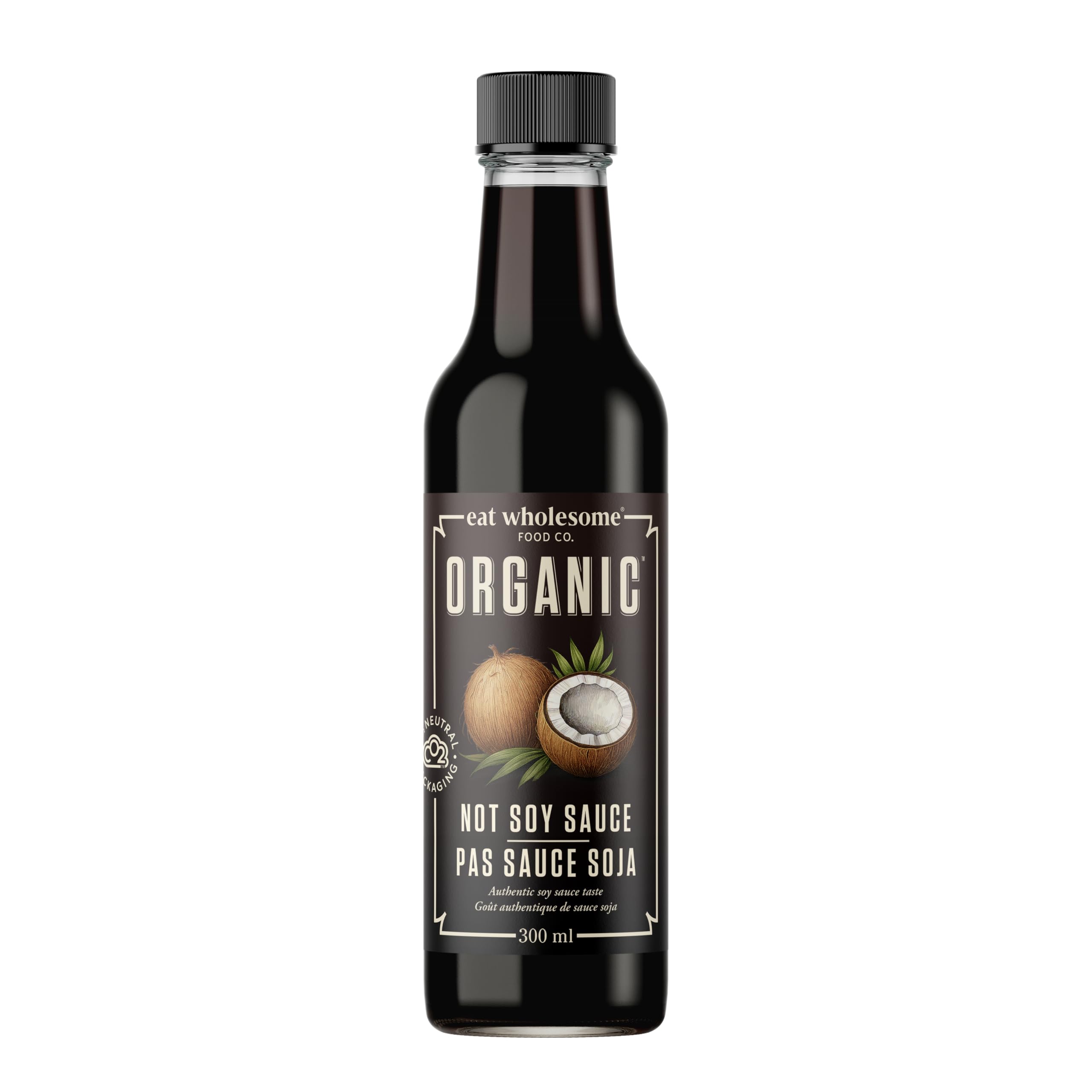 Eat Wholesome Organic Coconut Aminos Sauce, Not Soy Sauce, 300 ml - Vegan, Naturally Fermented, Reduced Sodium - For Marinades, Dipping Sauce, Rice Bowls and More
