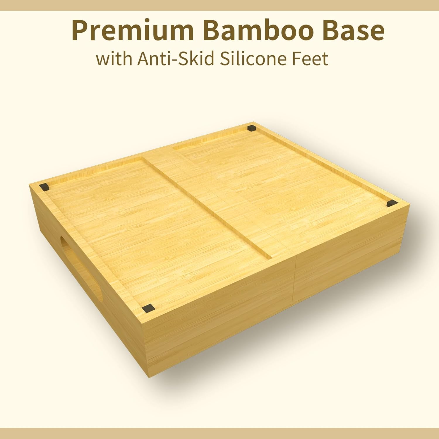 Lid Organizer for Cabinet – Bamboo Kitchen Storage for Plastic Lids, Adjustable Drawer Dividers, Food Container Organizer (Fits Cabinets & Drawers) (Large) - Image 4