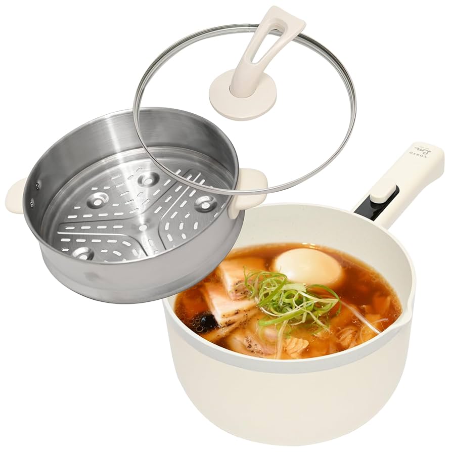 Amazon | every U.(エブリユー) 電気鍋 (蒸し器付き) セラミック