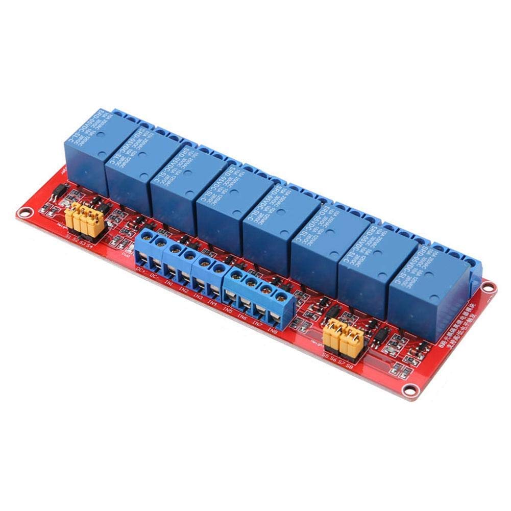 Module de relais Optocoupleur 5 V/12 V/24 V 8 canaux avec indicateur de puissance élevé/bas et déclencheur (5 V)