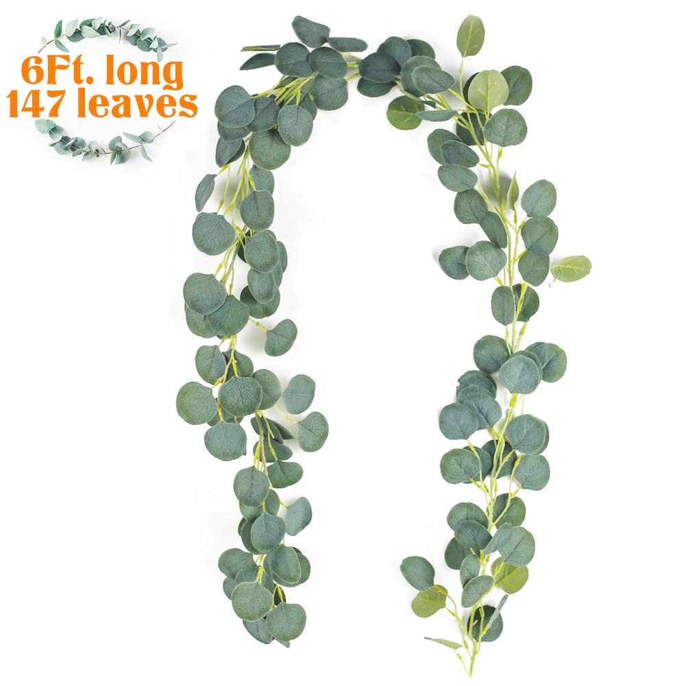 Buy DomeStar Faux Eucalyptus Garland, 6Ft Wedding Garland Greenery Faux