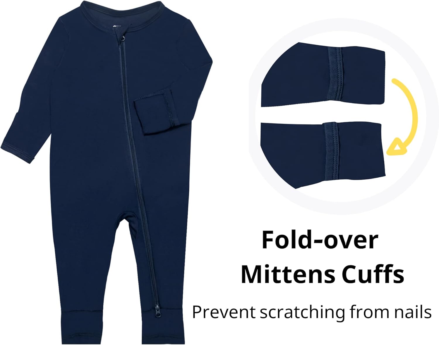 GUISBY Rayon Baby Pajamas with Mittens Cuffs, Long Sleeve Footless Snug Fits Sleepers 4-Pack - Image 2