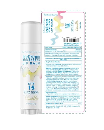 Miniatura 9 de IceCream Bálsamos labiales Sunburn Shield Hidratante labial, resistente al agua para labios, cuidado de labios para todas las edades, libre de