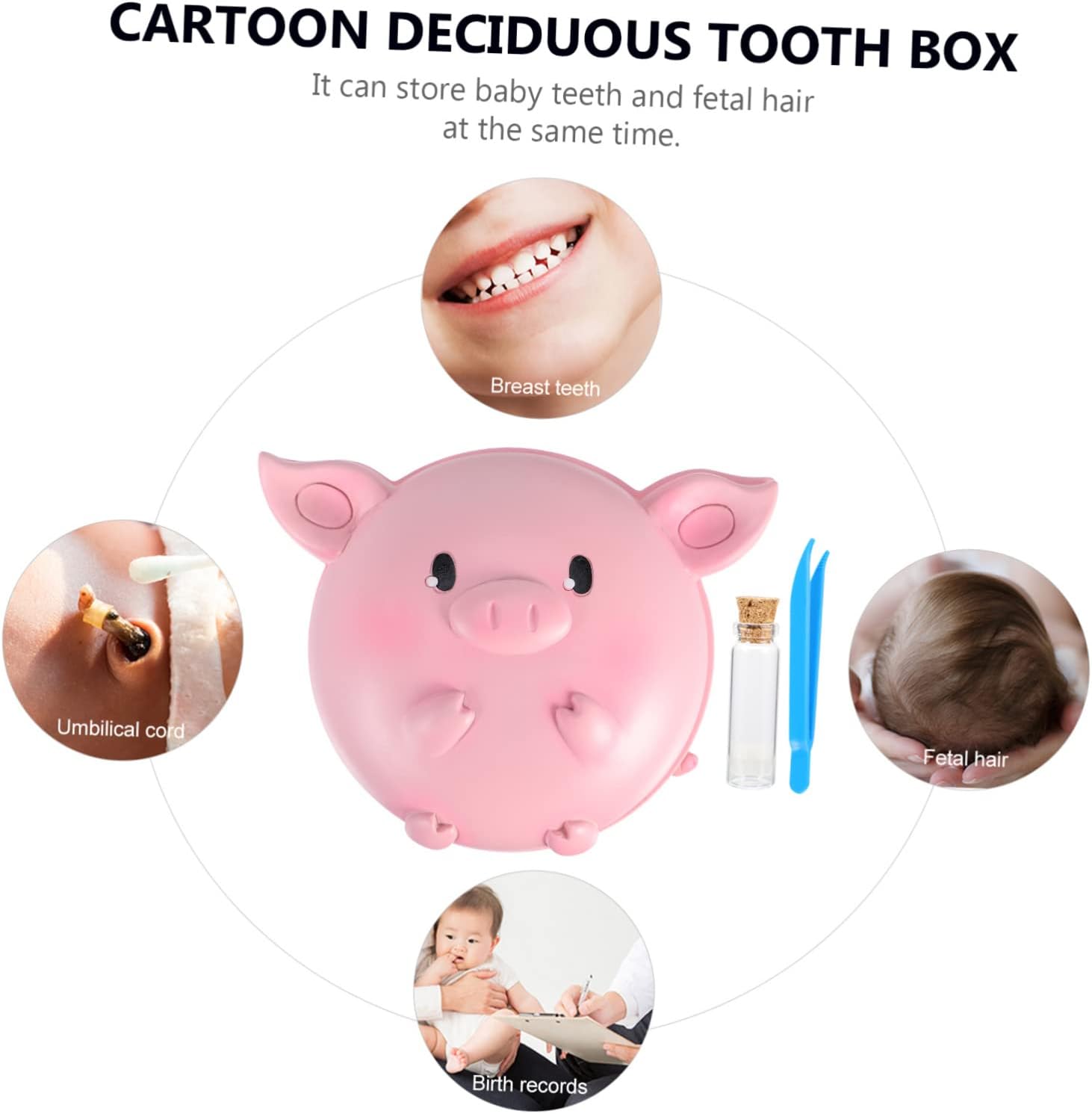 Kisangel 1set Creative Tooth Organizer Box Cute Cartoon Design for Boy Girl Tooth Storage Keepsake Box for Deciduous for Boys and Girls Lightweight