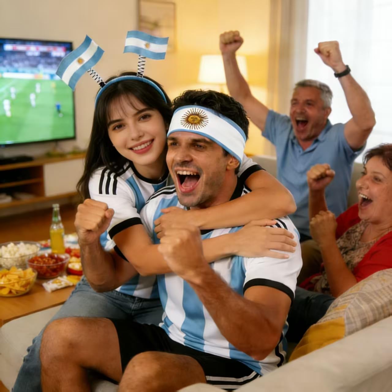 Soccer Fan Gift Basket Set 2026 -13 Piece Soccer Accessories Bundle,Argentina Football Viewing Party Kit,,Soccer Party Supplies with Face Stickers, Bracelet,Argentina Flag,Keychain,Headband