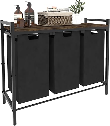 Miniatura 8 de Waaliji Cesta grande de lavandería de 14.5 galones con ruedas, bolsas clasificadoras extraíbles y extraíbles, organizador de ropa independiente para