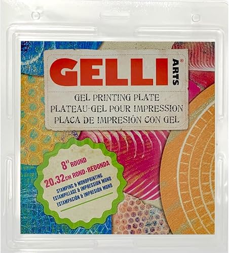 Gelli Arts Printing Plates, Gel Art Printing Plates, Gel Plate Assortment, Renewable 8 Inch Round Printing Surface