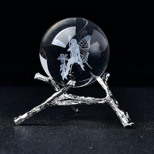 Miniatura 2 de TEAMWILL Soporte de esfera de metal, base de soporte de bola de cristal natural, meditación, decoración del hogar (bola no incluida) (tamaño M