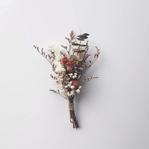 Miniatura 6 de Mini ramo de flores secas  Buzón de regalo de ramo de rosas secas   Boutonniere  Pastel de flores boho (D)