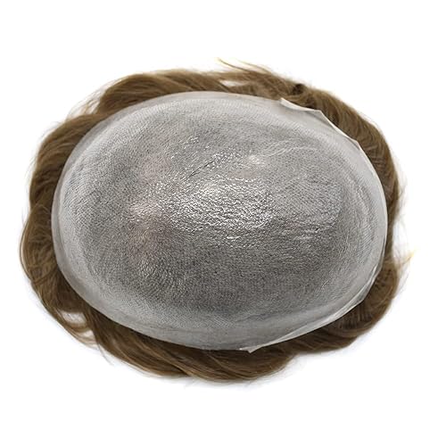 Miniatura 68 de Ultra Thin Skin Mens Toupee Real Human Hair Replacement System Toupee For Men Hair Pieces 8x10Inch Hair Pieces For Men Hair Prosthesis V-Loop 90%