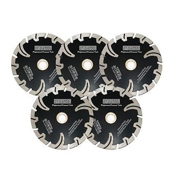 DT-DIATOOL Diamond Blade 5 Inch 5pcs for Granite Stone Concrete Marble Hot Pressed Cutting Disc with T-Protective Segment