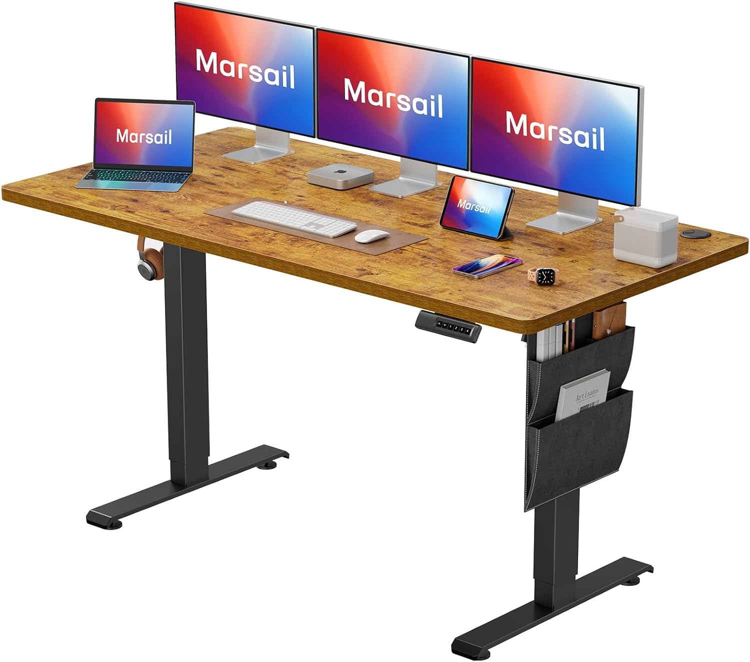 Marsail Standing Desk Home Office Adjustable Heights Desk Stand Up Desk 63x24 Inches Desktop Sit Stand Gaming Computer