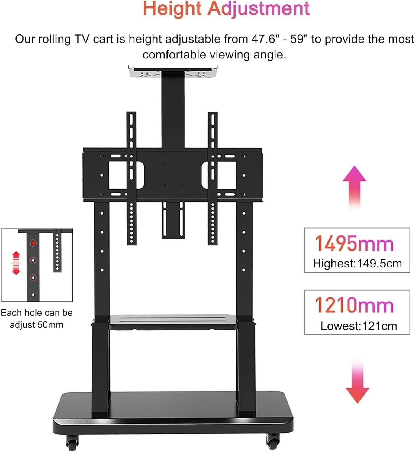 UNHO テレビスタンド キャスター付き 32〜80インチ対応 TVスタンド 壁