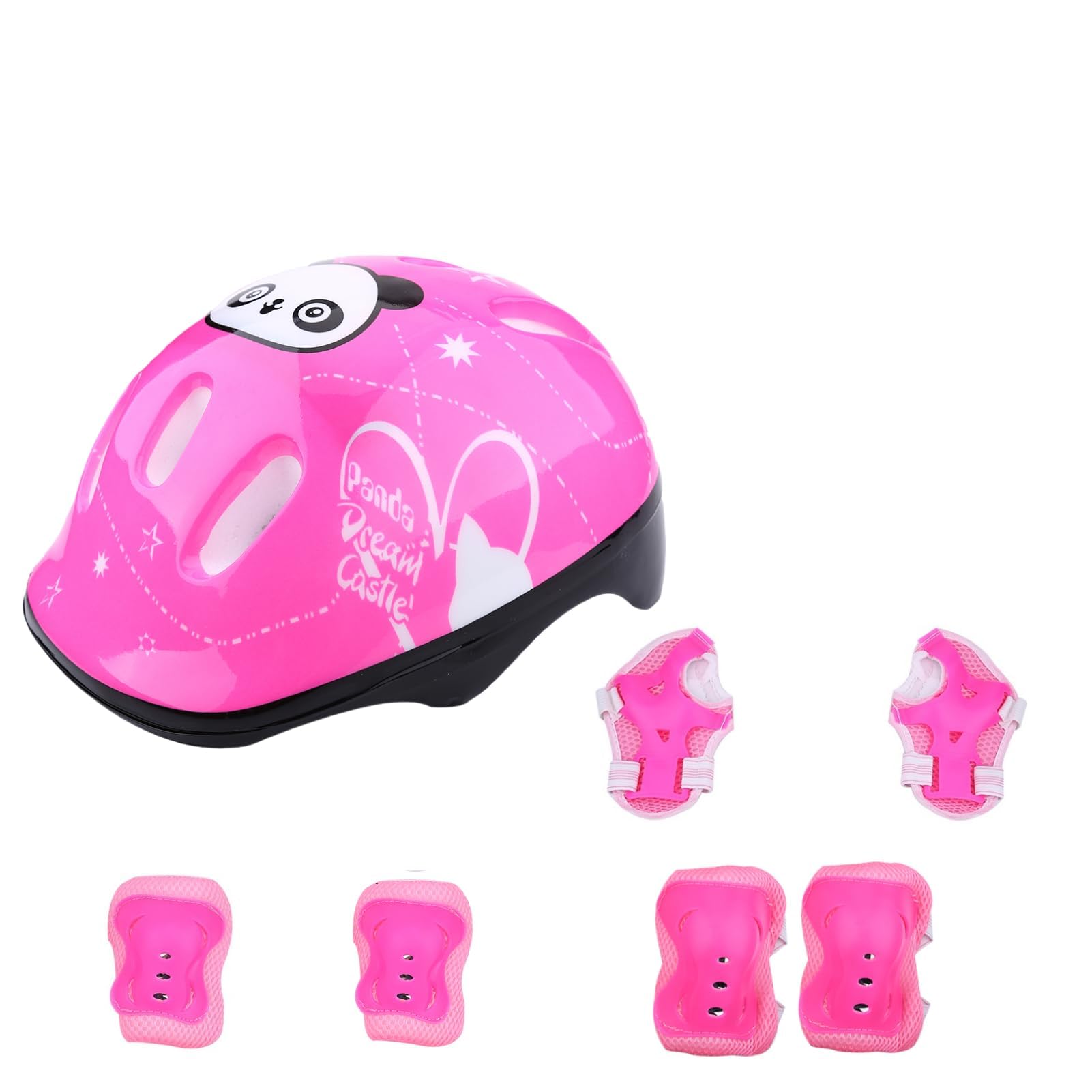 7Pcs/Set Set Protettivo Sportivo Ginocchiera Casco Atletico Polsiere Protezioni Regolabili per Skateboard per Bambini Set di Protezioni per Pattinaggio in Bici per Giovani
