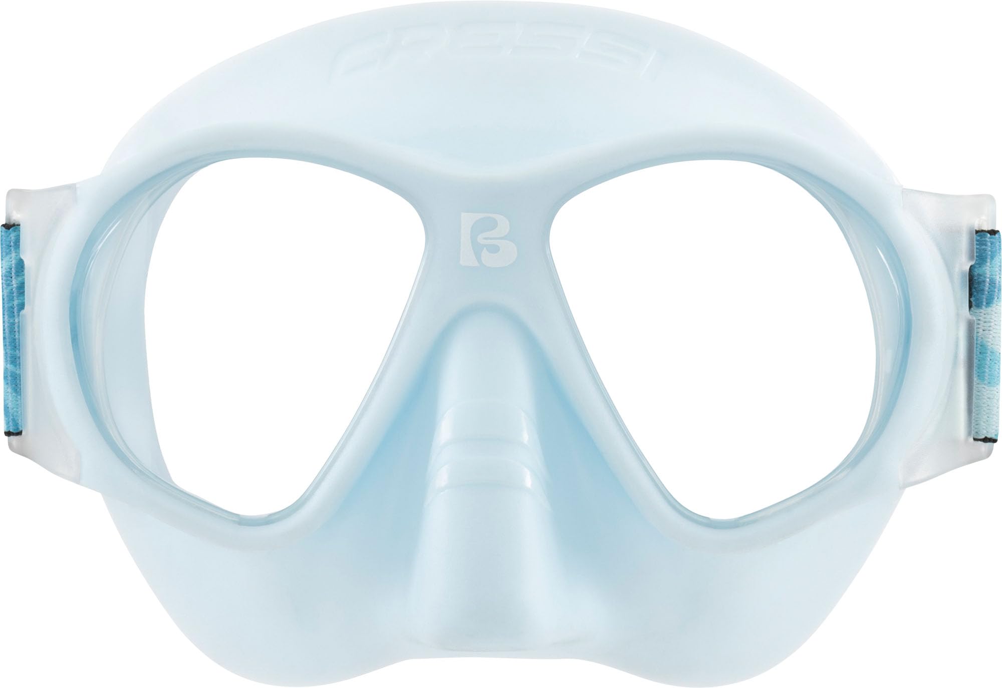 Cressi since 1946 - Breezy Mask - Separate Polycarbonate Lenses and Soft TPR Face Mask Ideal Snorkelling Surface Swimming and Beach Holidays - Ice Cyan Elastic Strap Coral Azure - One Size - Kid