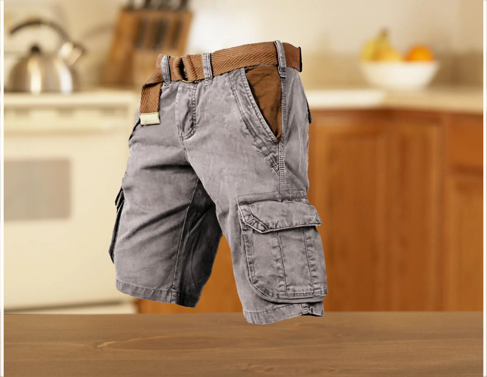 Short cargo tactique multi-poches pour homme randonnée plein air séchage rapide léger extensible camouflage