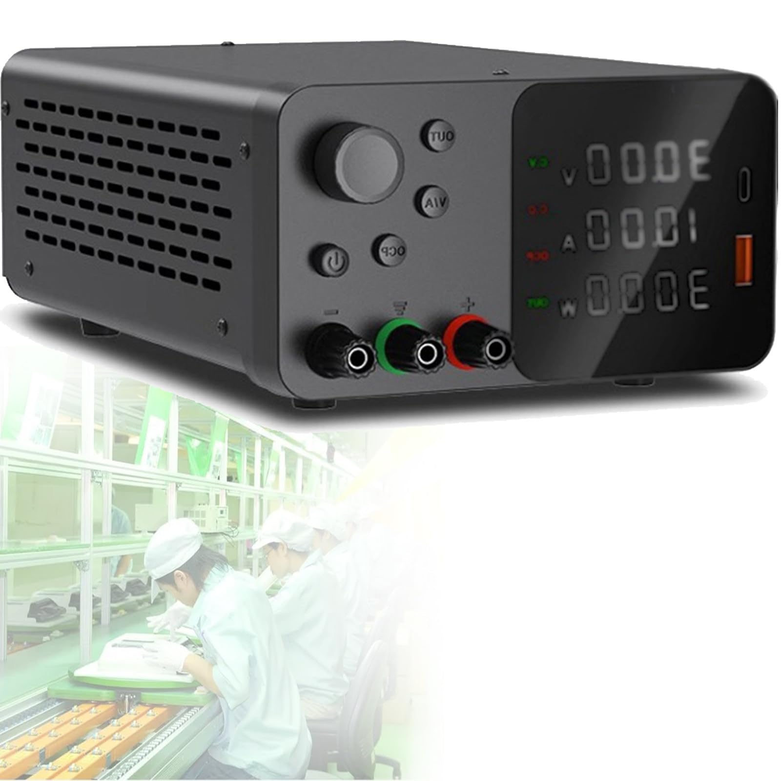 Alimentatore da Banco Regolabile Variabile Laboratorio 4 Cifre Display, for la Manutenzione del Laboratorio Software for PC 30V 10A 5A 60V,SPPS-S1203R