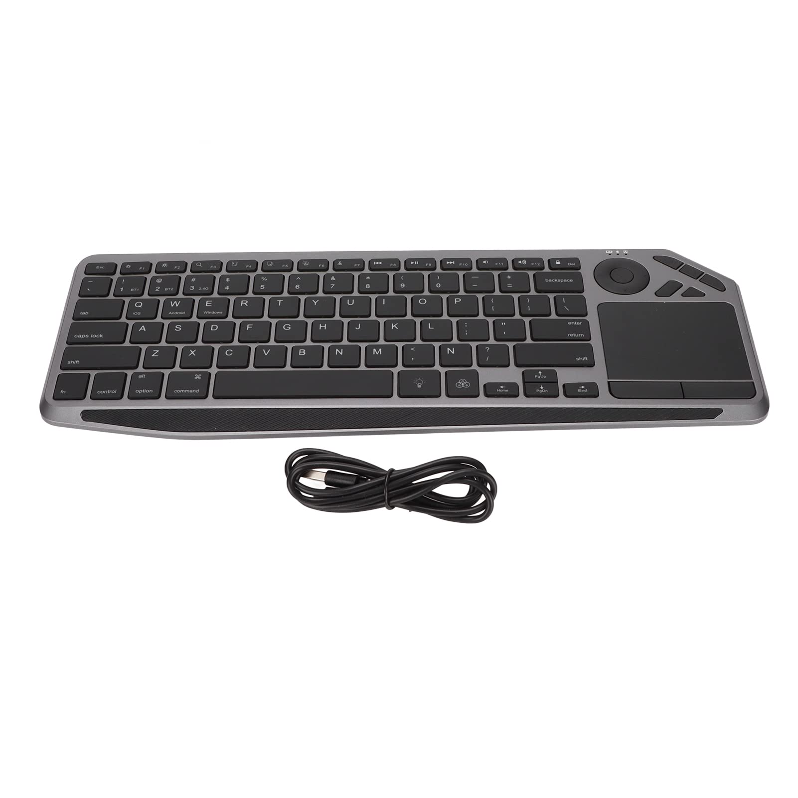 Klawiatura Bezprzewodowa, Klawiatura 2.4G Wireless Touch TV z Easy Media Control i Touchpad, Podświetlana Klawiatura RGB Bluetooth, dla Systemu IOS, dla Systemu Android, dla