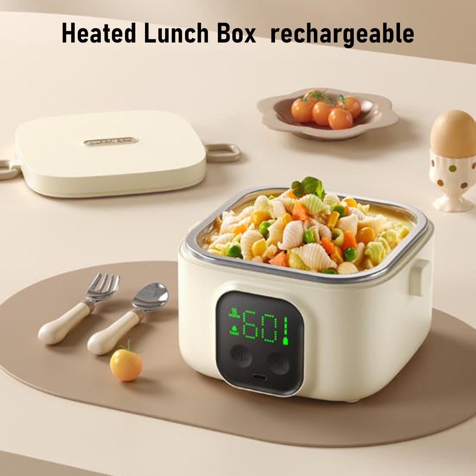 Fiambrera Eléctrica, 25W 500 Ml Calentador Alimentos Acero Inoxidable 304, Contenedor Portátil para Exteriores, Trabajo, Oficina, Camping, Viajes, para Niños Pequeños Niñas