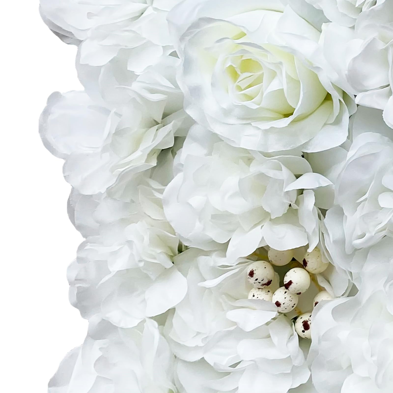 12 Stücke Künstliche Blumenwand Panel 60×40cm, DIY Seidenblumen Kunstblumen Wanddekorationskulisse für Hochzeit Dekor Party Hintergrund (Weiß Rose+Dahlie)