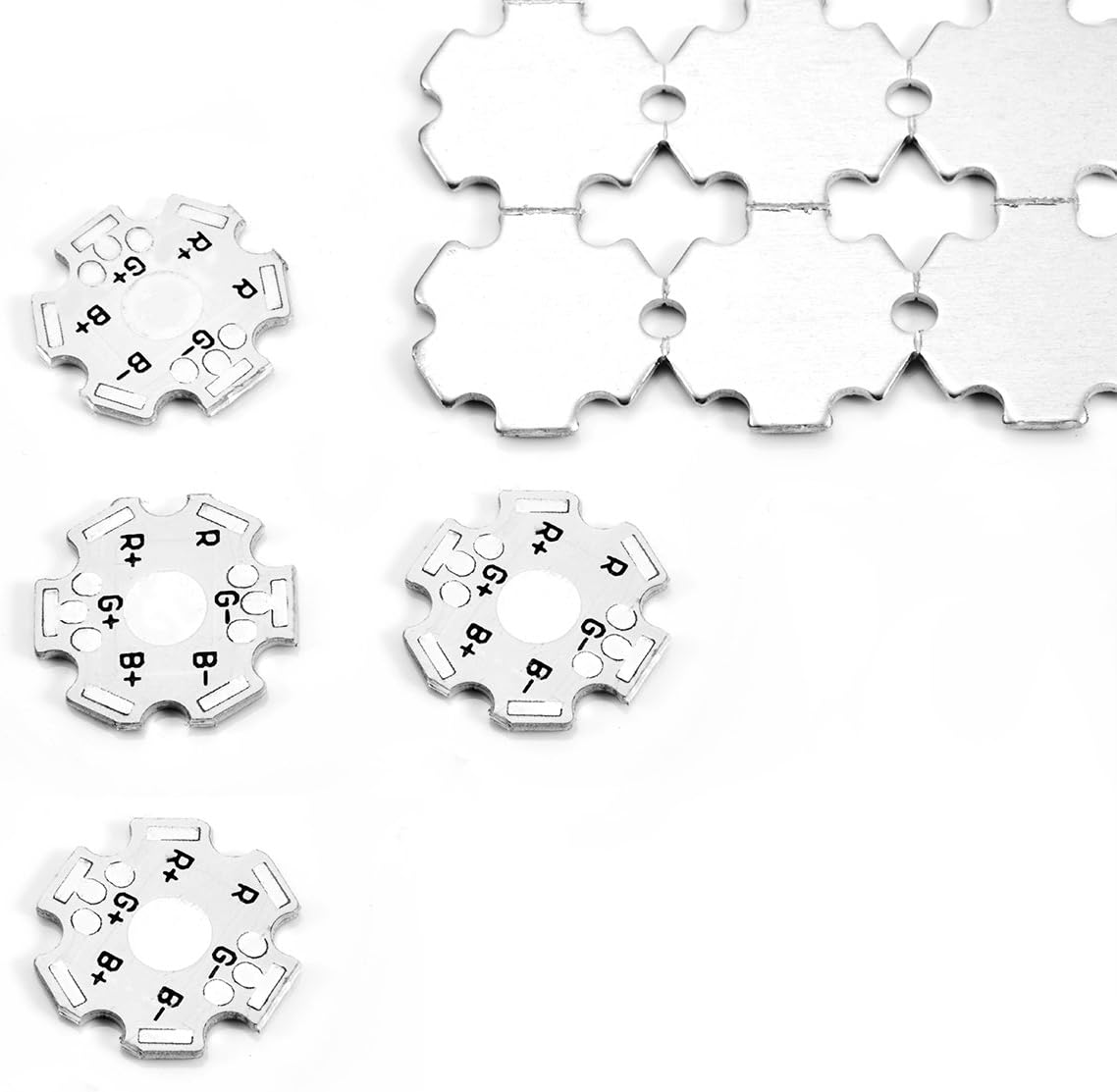 CHANZON 25pcs 1W 3W 5W LED Heat Sink (6 pin White) Aluminum Base Plate image 3