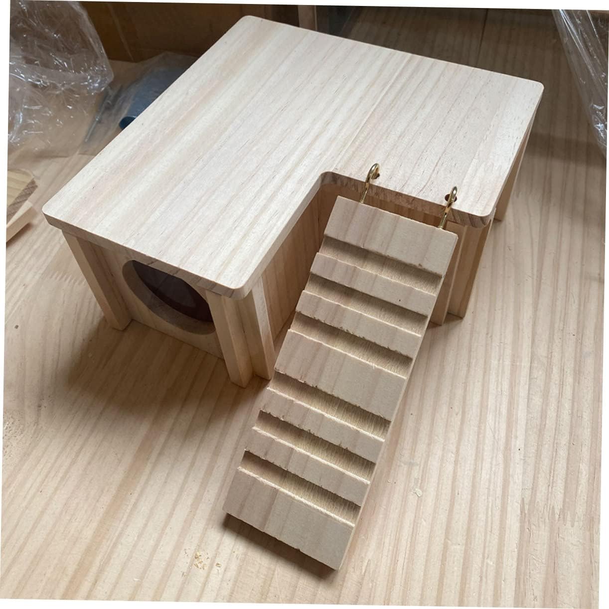 Hamster Habitat Guinea Pig Hide House Mouse Hide House Wooden Hamster Cabin Pet Tooth Grinding Toy
