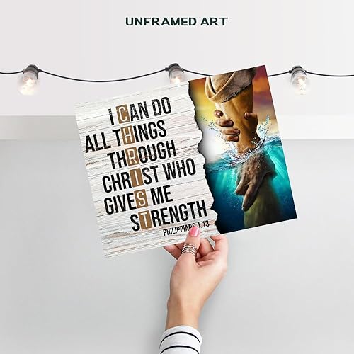 Miniatura 9 de Bible Verse Christian Wall Decor - Jesus Wall Art, Jesus Poster - inspiring spiritual Religious Motivational poster - Religious Gifts - Encouraging