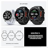 Vista 8 de Garmin fēnix® 8 – 47 mm, AMOLED, Zafiro, Smartwatch GPS Multisport Premium, Vida Útil de Batería Larga, Certificado para Buceo, Linterna LED