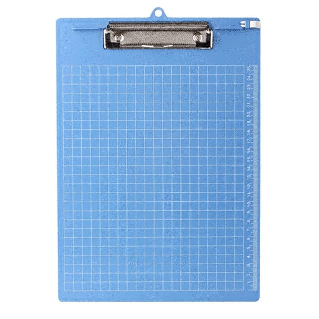 Presse-papiers de fournitures de Bureau Clipboard Standard 9.4"x12.4/24.1 * 31.7cm Hardboard (Confezione da 3) Clip à Profil Bas Durable (Color : Blue Vertical)