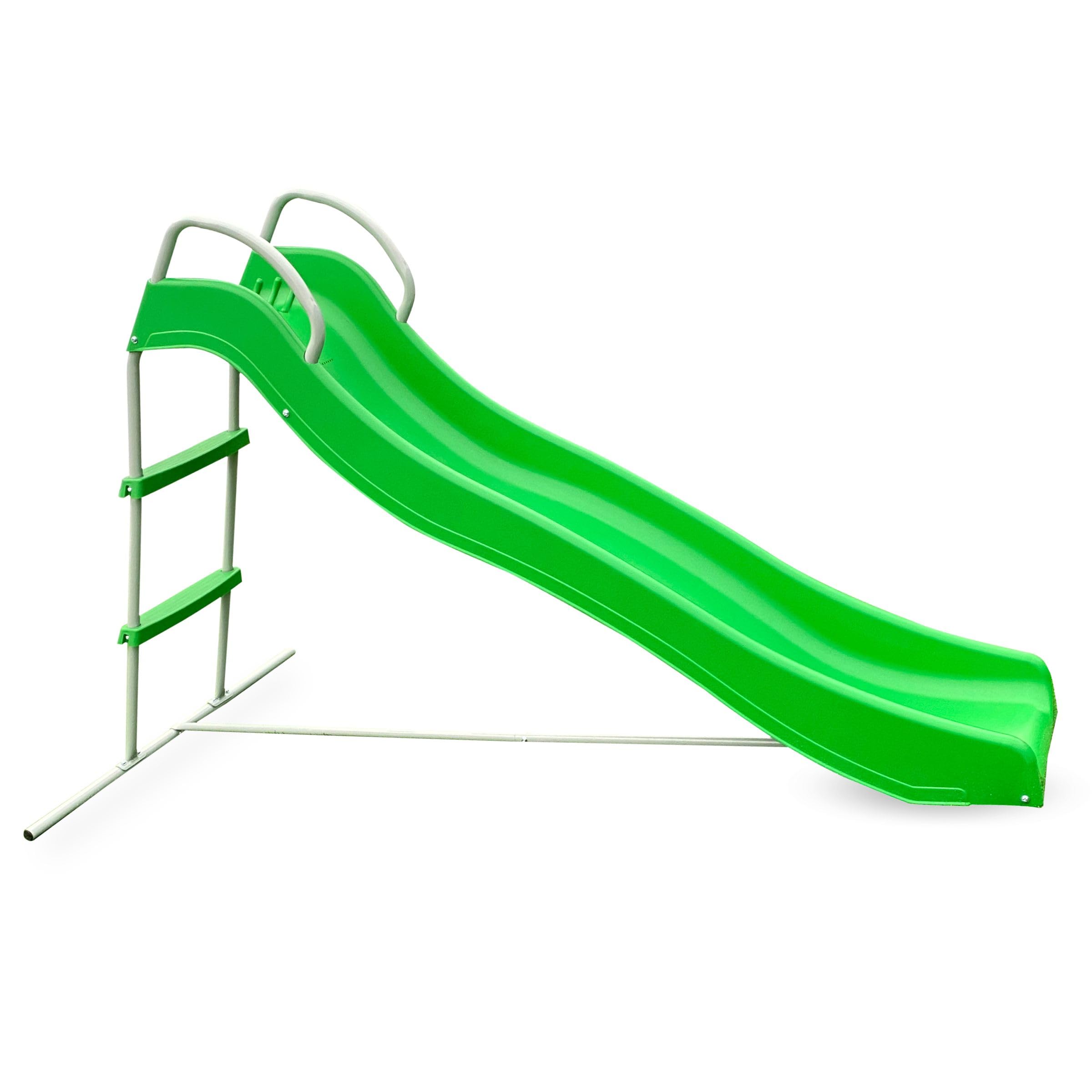 HyperMotion Scivolo per Bambini 3+, Grande Scivolo da Giardino con Scala, Lunghezza 185 cm, Portata Max 45 kg, Indipendente per Esterno, Verde