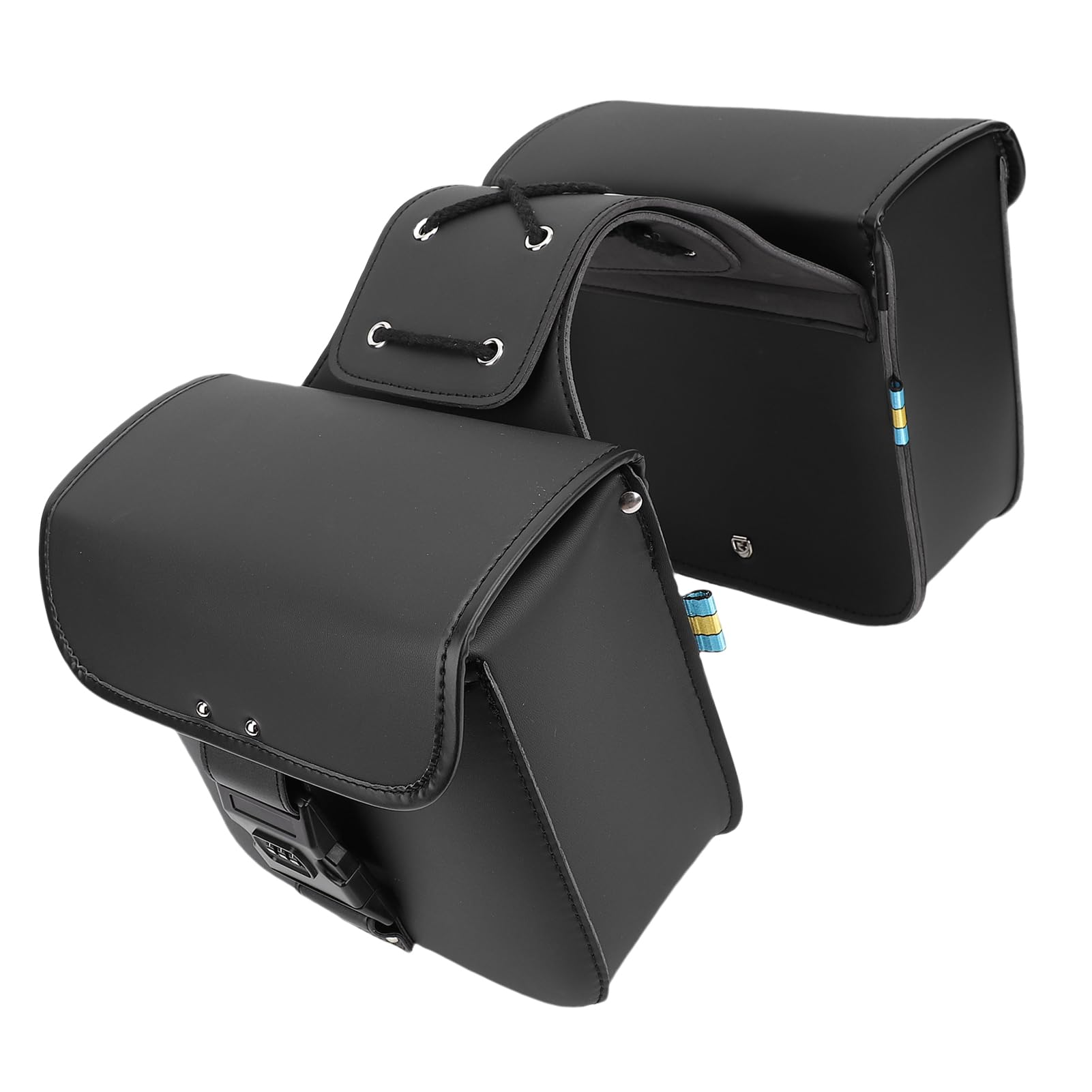VBESTLIFE Motorcycle Saddlebags z Zamkiem Skóra PU Wodoodporna Bok