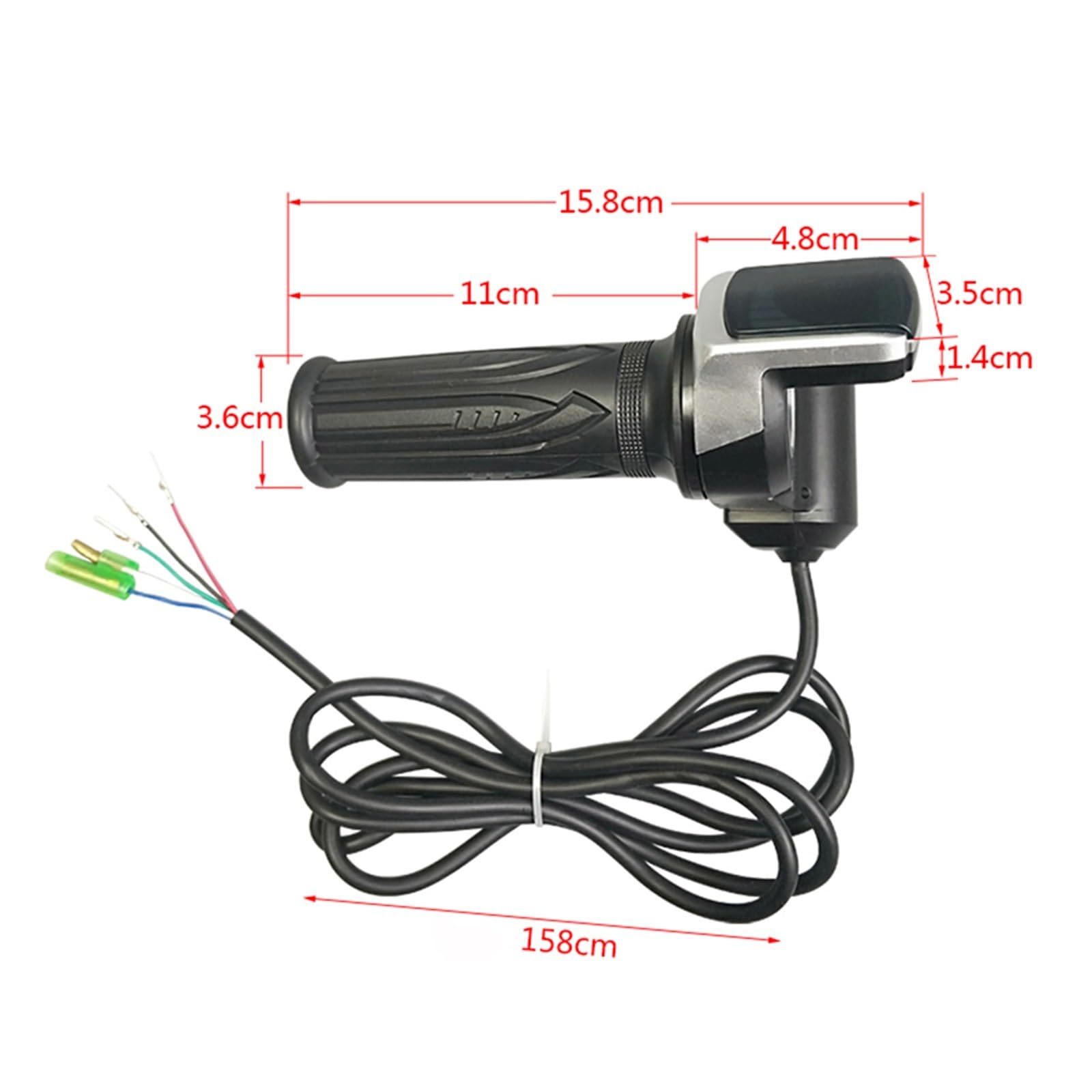 Poignée D'accélérateur Pour Scooter électrique 36V 48V 60V - Clé De Verrouillage + Indicateur De Batterie, Compatible Guidon Moto (noir)