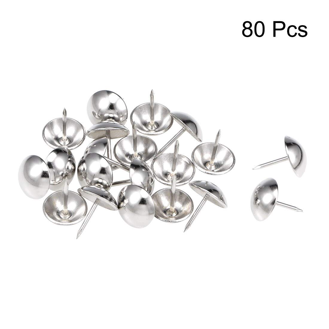 Wbijaj paznokcie, Gwoździe, gwoździe tapicerskie, pinezki do kciuków, dekoracyjne mebli, 80 szt. Tack 16mm średnica główki stal nierdzewna okrągła
