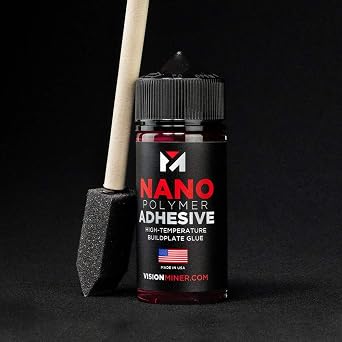 Nano Polymer Adhesive - Ultimate 3D Printing Bed & Build Plate Adhesion - No Mess, Non-Toxic, Works for PLA, ABS, PEI, PEEK, Nylon, PC and More. Easy Application, Easy to Clean!