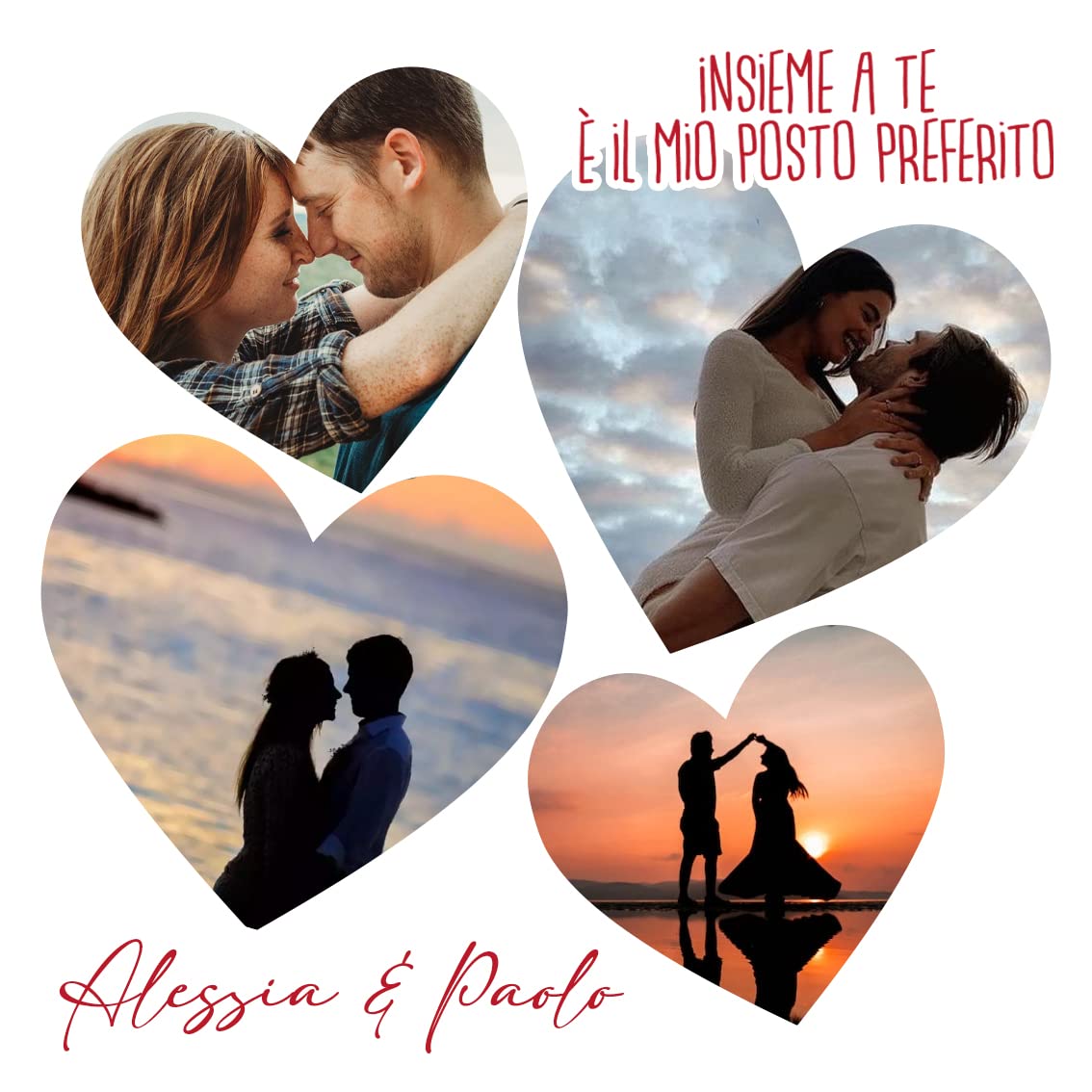 Cuscino personalizzato Love & Co con collage di foto e dedica San valentino - Italian Style Diffusion