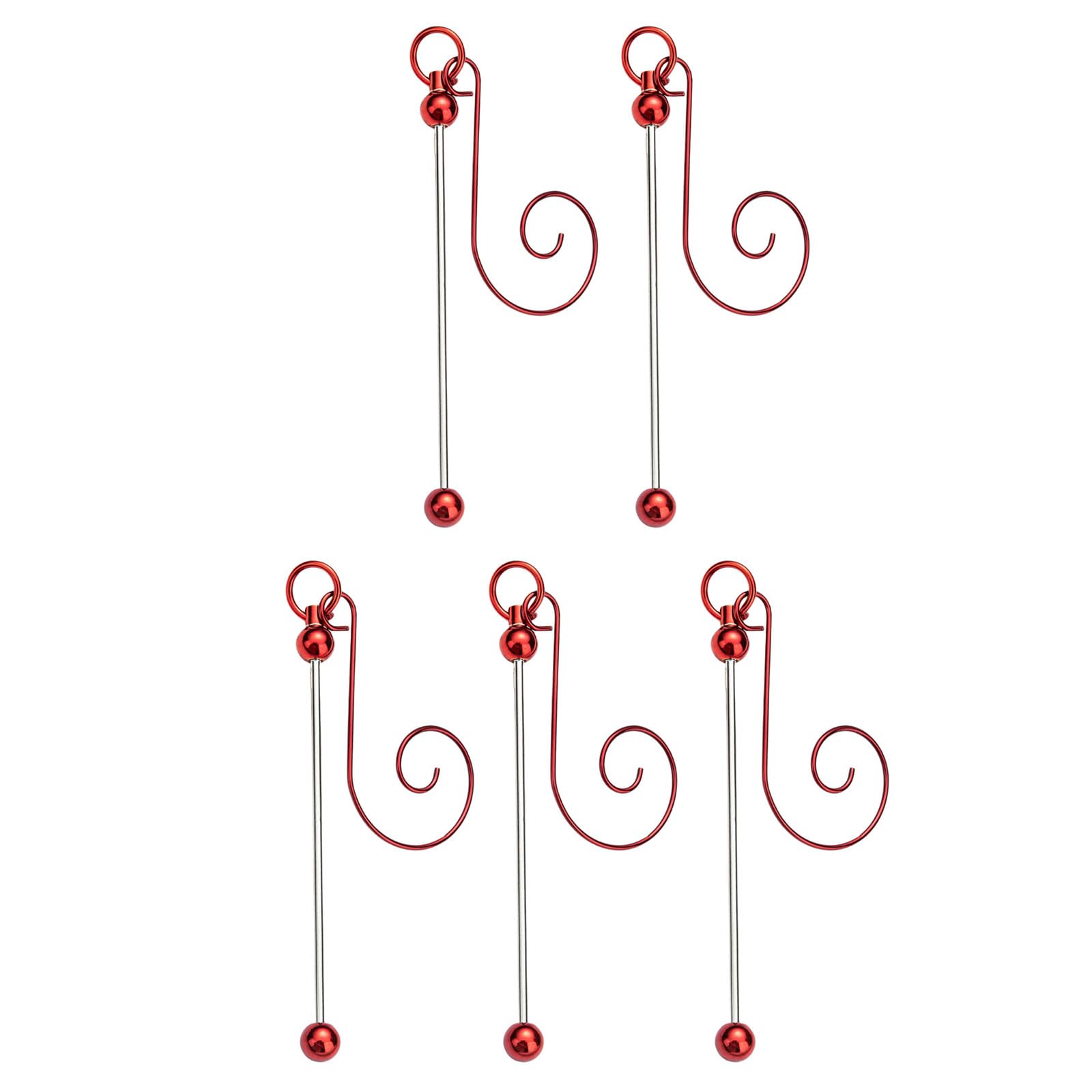 Carotoe Christmas Red Of 5 Hanging Hooks For Holidays Tree Decorations Creative Christmas Craft Accessories Jewelry Making Supplies Metal Ornament Hanger