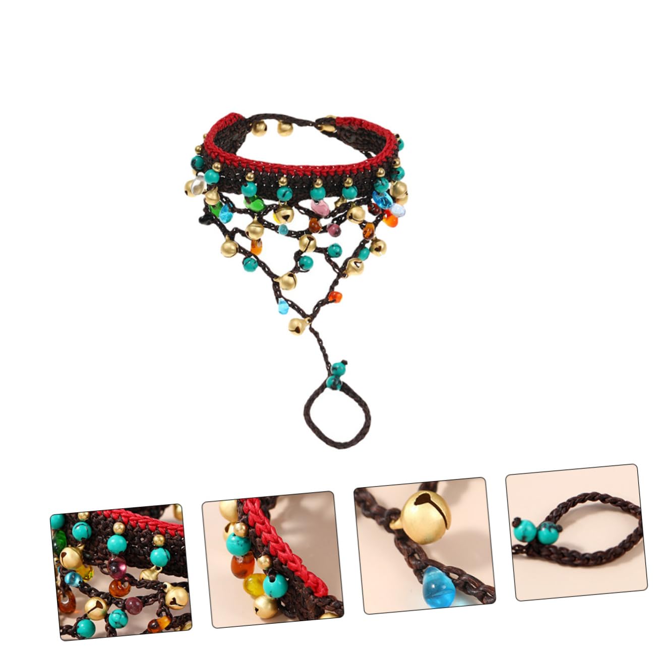 Pulsera de cuerda de de vidrio pulseras de pulsera trenzada Brazalete de dedo Brazalete artesanal pulseras para chicas adolescentes pulsera artesanal trenzada