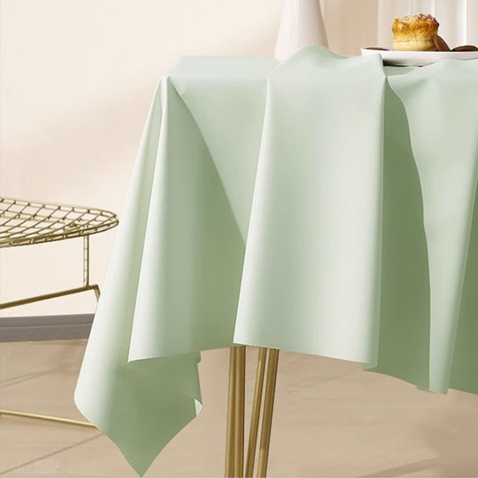 Nappe de table rectangle en PVC anti tache vert clair contre les salissures