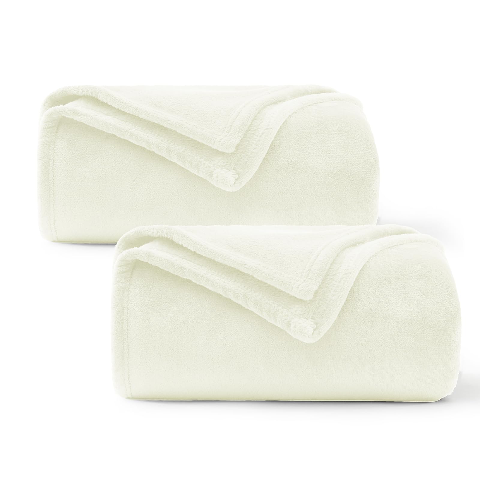 WAVVE Set di 2 Coperte Plaid Pile di Flanella 260gsm - 150x200 cm, Grigio - Coperta Pelosa 200x150 - Divano/Letto Singolo/Matrimoniale, Copridivano di Microfibra Calda e Morbida