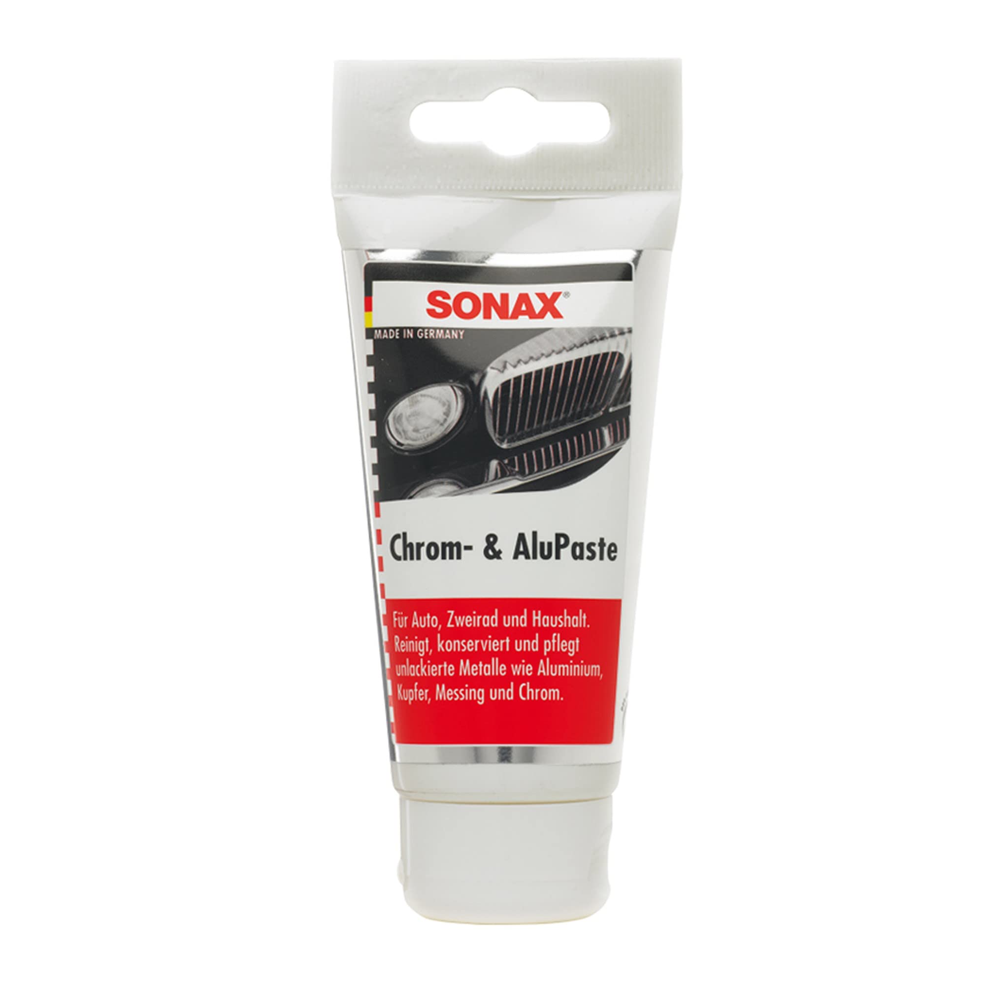 SONAX 6X 03080000 Chrom- & AluPaste Poliermittel Pflegepaste 75ml