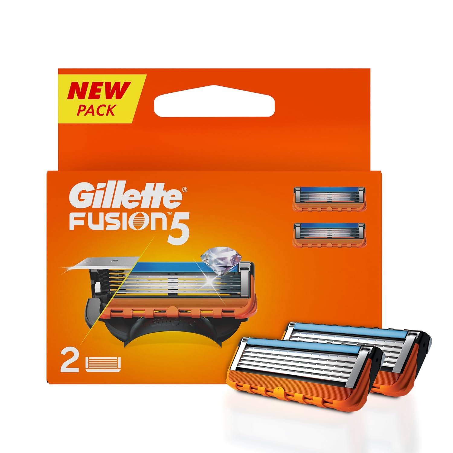 Fusion Shaving 5-Bladed Cartridges, Pack of 2