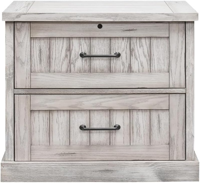 Martin Furniture Avondale Wood Lateral File with Locking File Drawer Fully Assembled White