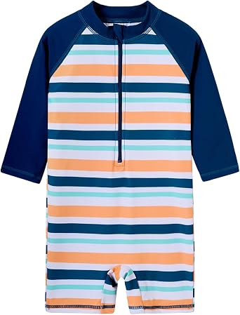 Baby Boys Swimsuit Long Sleeve Bathing Suit Zipper Bathing Suit Rash Guard Infant Beach Boys' Swimwear